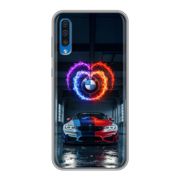 Силиконовый чехол на Samsung Galaxy A50 с принтом BMW БМВ