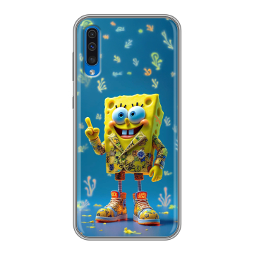 Силиконовый чехол на Samsung Galaxy A50 с принтом Спанч боб Спанчбоб