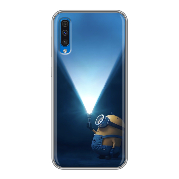 Силиконовый чехол на Samsung Galaxy A50 с принтом Миньоны