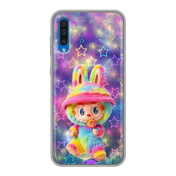 Силиконовый чехол на Samsung Galaxy A50 с принтом Labubu Лабубу