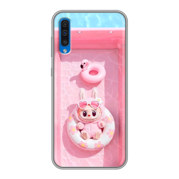 Силиконовый чехол на Samsung Galaxy A50 с принтом Labubu Лабубу