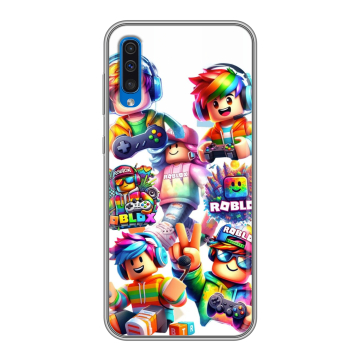 Силиконовый чехол на Samsung Galaxy A50 с принтом Roblox Роблокс