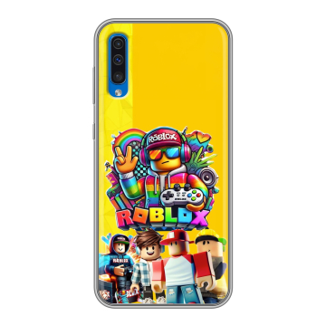 Силиконовый чехол на Samsung Galaxy A50 с принтом Roblox Роблокс