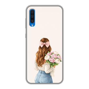 Силиконовый чехол на Samsung Galaxy A50 с принтом женский