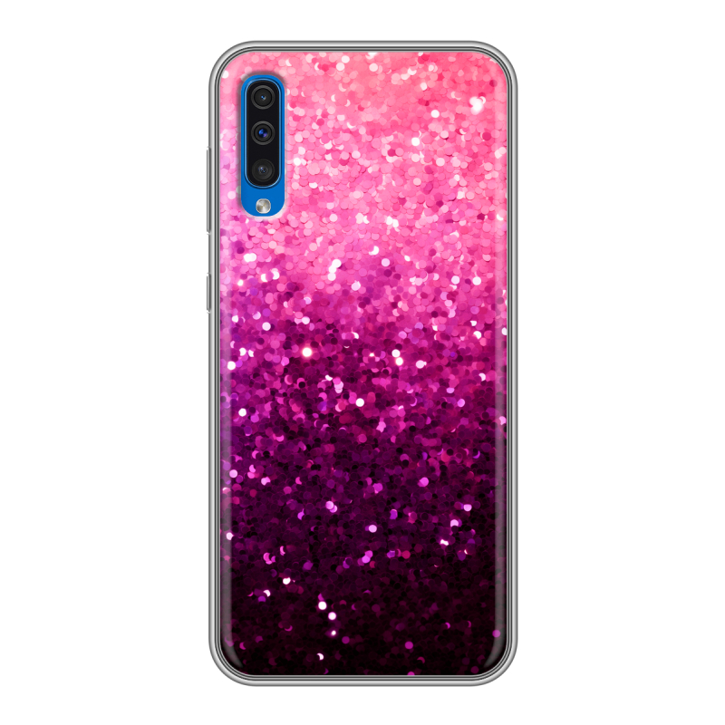 Силиконовый противоударный чехол на Samsung Galaxy A50 с принтом Блестки Силиконовый противоударный чехол на Samsung Galaxy A50 с принтом Блестки