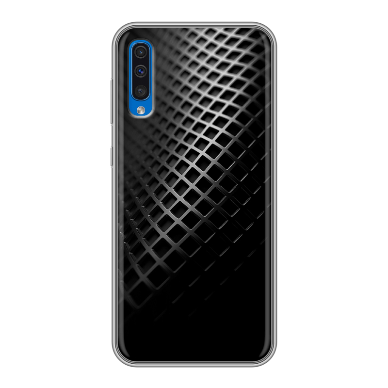 Силиконовый противоударный чехол на Samsung Galaxy A50 с принтом Текстура металла Силиконовый противоударный чехол на Samsung Galaxy A50 с принтом Текстура металла
