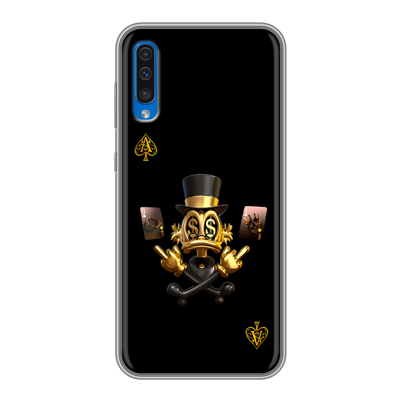 Силиконовый чехол на Samsung Galaxy A50 с принтом Золотой скрудж макдак Силиконовый чехол на Samsung Galaxy A50 с принтом Золотой скрудж макдак
