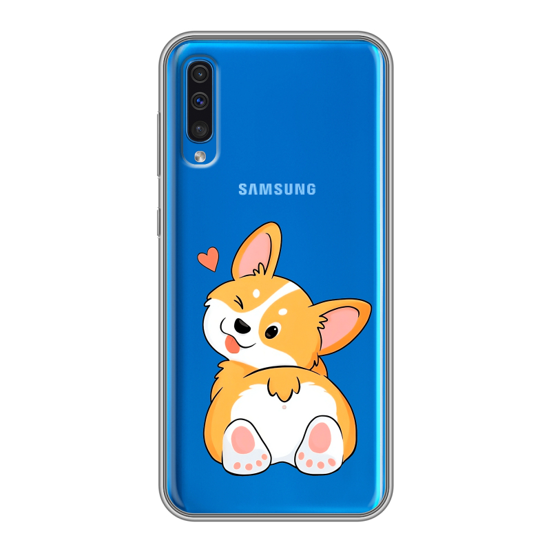 Силиконовый чехол на Samsung Galaxy A50 с принтом Корги Силиконовый чехол на Samsung Galaxy A50 с принтом Корги