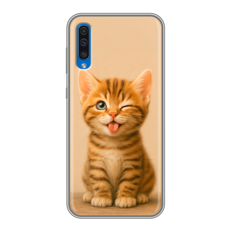 Силиконовый чехол на Samsung Galaxy A50 с принтом котенок Силиконовый чехол на Samsung Galaxy A50 с принтом котенок