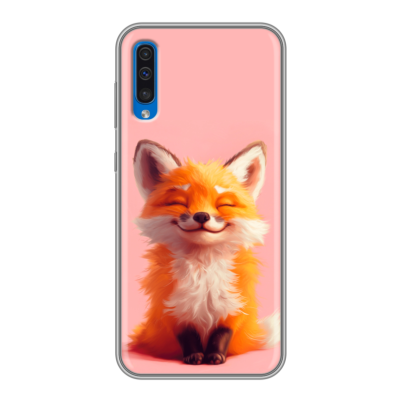 Силиконовый чехол на Samsung Galaxy A50 с принтом милая лиса Силиконовый чехол на Samsung Galaxy A50 с принтом милая лиса