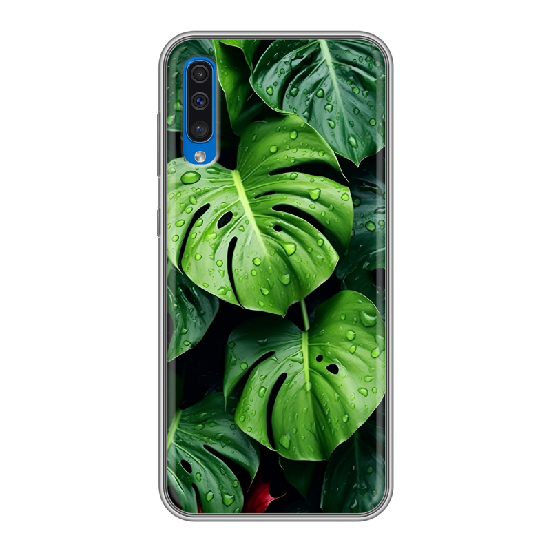 Силиконовый чехол на Samsung Galaxy A50 с принтом Листья Силиконовый чехол на Samsung Galaxy A50 с принтом Листья