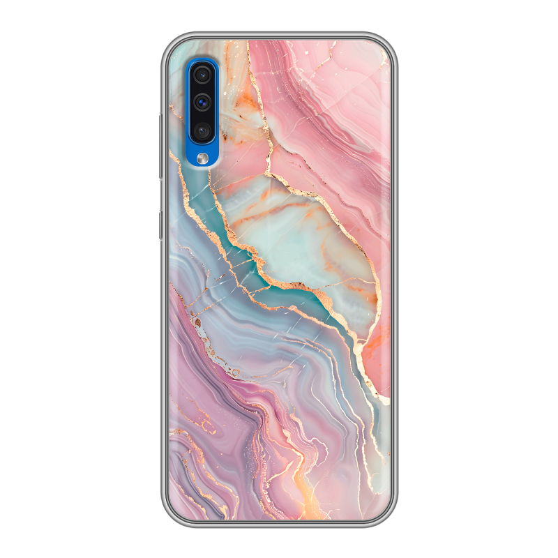 Силиконовый чехол на Samsung Galaxy A50 с принтом розовый мрамор Силиконовый чехол на Samsung Galaxy A50 с принтом розовый мрамор