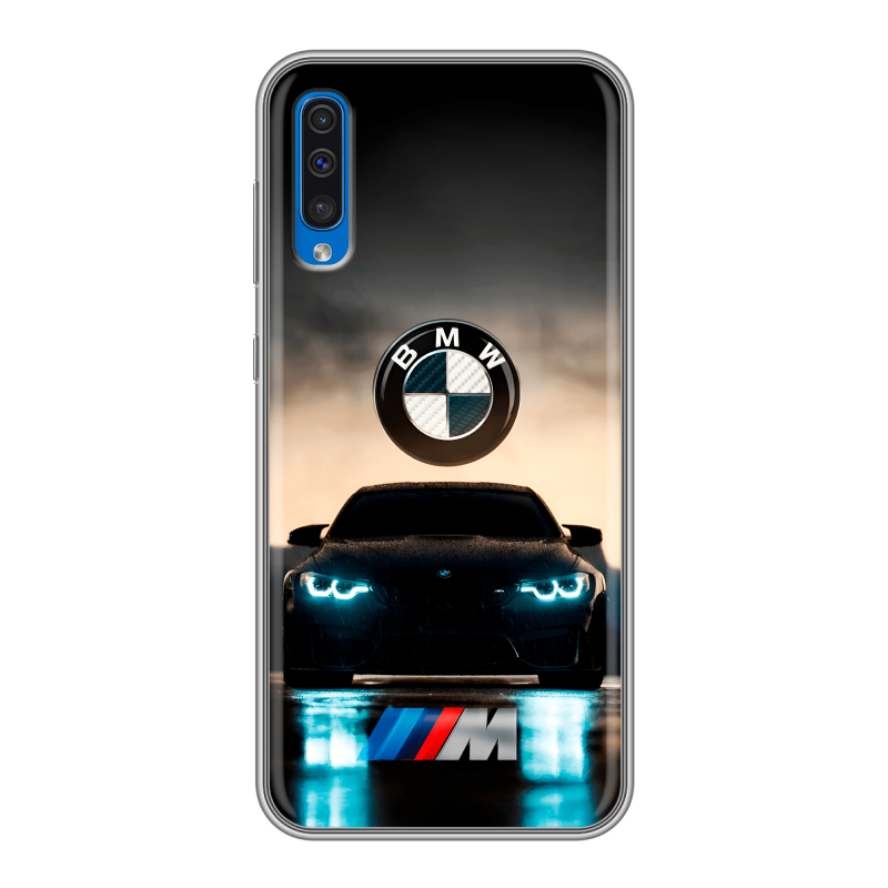 Силиконовый противоударный чехол на Samsung Galaxy A50 с принтом БМВ BMW Силиконовый противоударный чехол на Samsung Galaxy A50 с принтом БМВ BMW