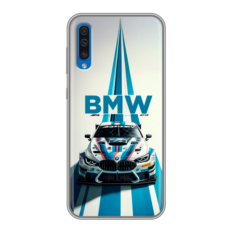 Силиконовый противоударный чехол на Samsung Galaxy A50 с принтом БМВ BMW Силиконовый противоударный чехол на Samsung Galaxy A50 с принтом БМВ BMW