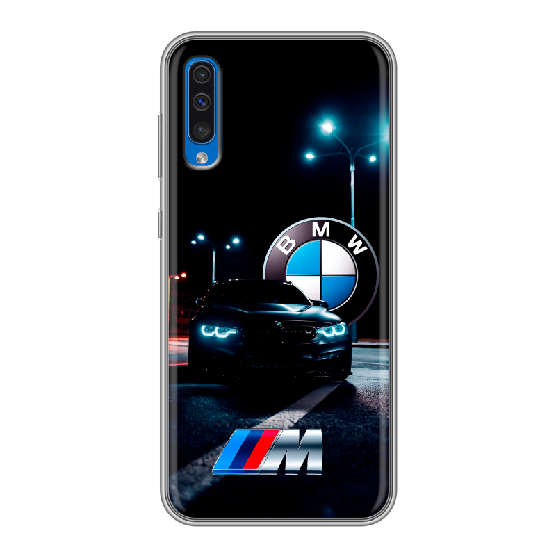Силиконовый противоударный чехол на Samsung Galaxy A50 с принтом БМВ BMW Силиконовый противоударный чехол на Samsung Galaxy A50 с принтом БМВ BMW