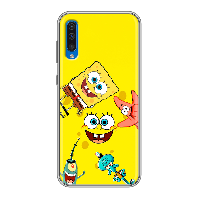 Силиконовый чехол на Samsung Galaxy A50 с принтом Спанч боб Спанчбоб Силиконовый чехол на Samsung Galaxy A50 с принтом Спанч боб Спанчбоб