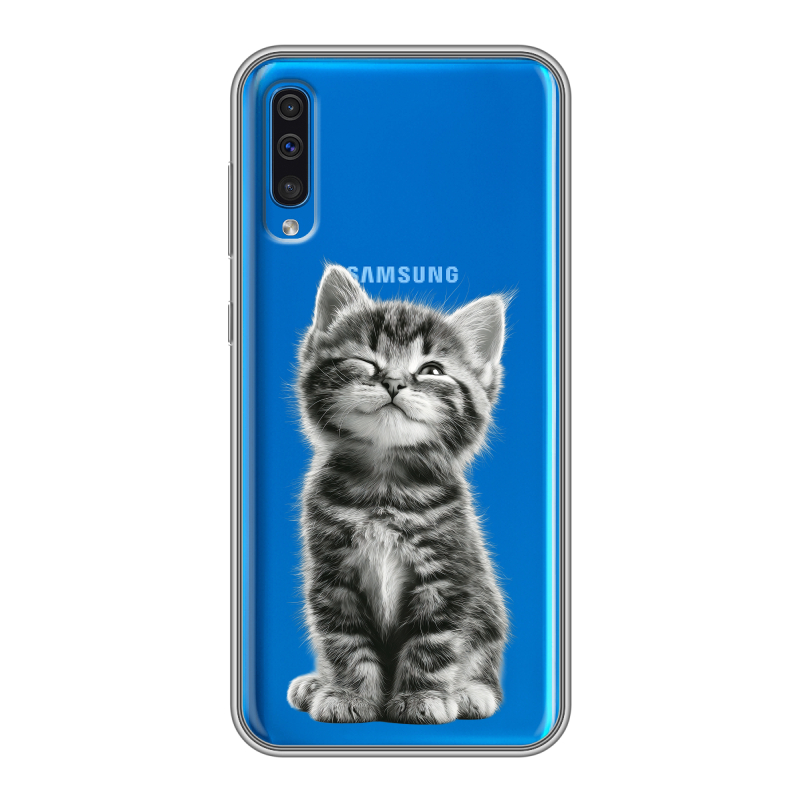 Силиконовый чехол на Samsung Galaxy A50 с принтом Котенок Силиконовый чехол на Samsung Galaxy A50 с принтом Котенок