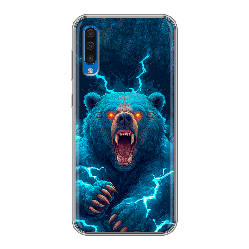 Силиконовый противоударный чехол на Samsung Galaxy A50 с принтом Медведь Силиконовый противоударный чехол на Samsung Galaxy A50 с принтом Медведь