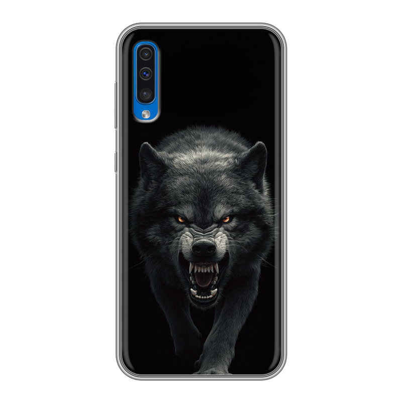 Силиконовый чехол на Samsung Galaxy A50 с принтом Волк Силиконовый чехол на Samsung Galaxy A50 с принтом Волк