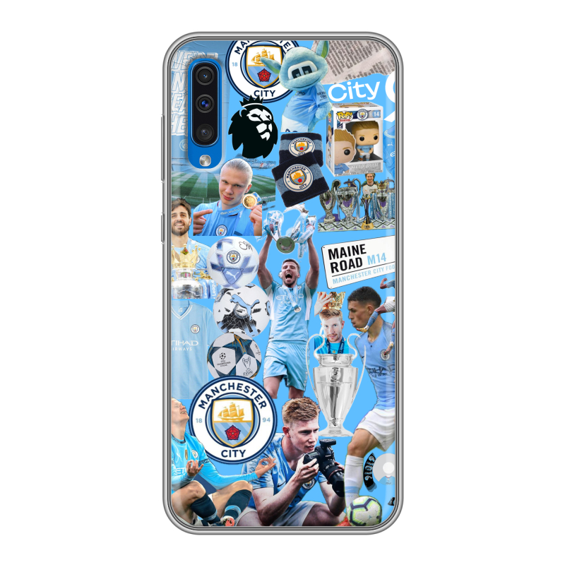 Силиконовый чехол на Samsung Galaxy A50 с принтом Man City Манчестер Сити Силиконовый чехол на Samsung Galaxy A50 с принтом Man City Манчестер Сити