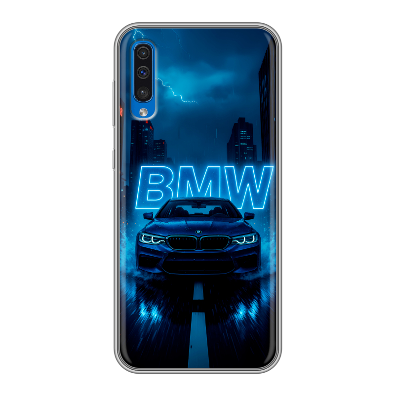 Силиконовый противоударный чехол на Samsung Galaxy A50 с принтом BMW БМВ Силиконовый противоударный чехол на Samsung Galaxy A50 с принтом BMW БМВ