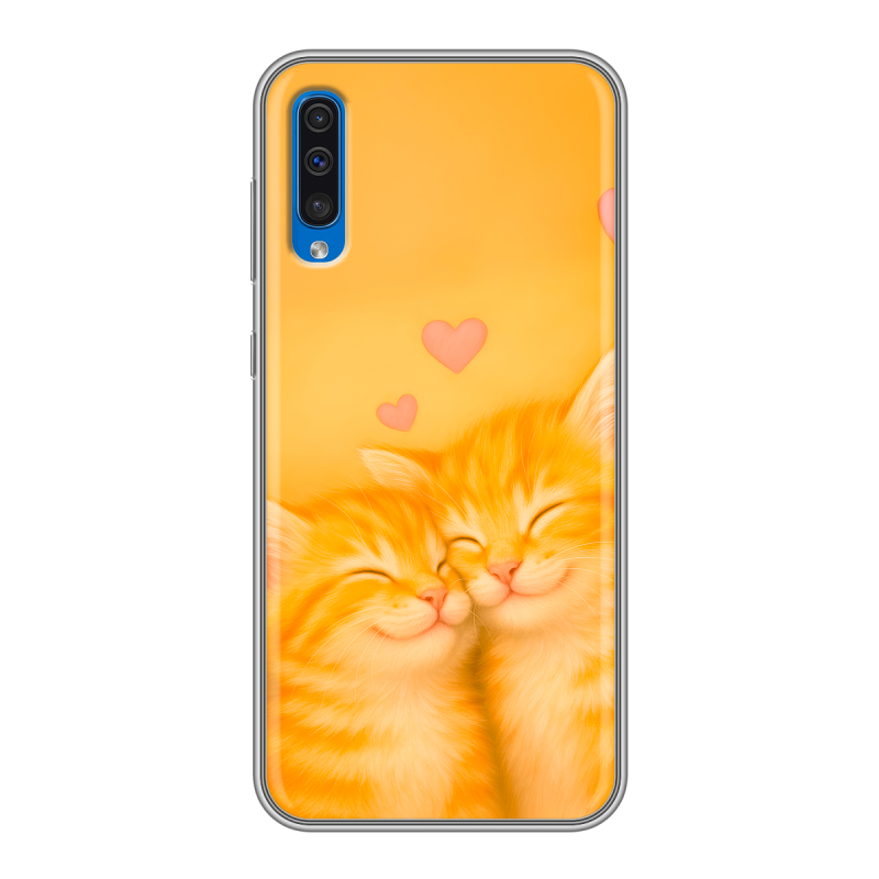 Силиконовый чехол на Samsung Galaxy A50 с принтом Милые котята Силиконовый чехол на Samsung Galaxy A50 с принтом Милые котята