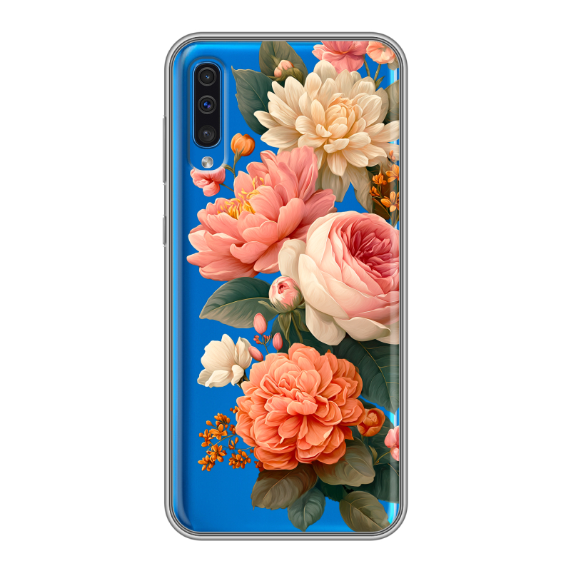 Силиконовый чехол на Samsung Galaxy A50 с принтом цветы Силиконовый чехол на Samsung Galaxy A50 с принтом цветы