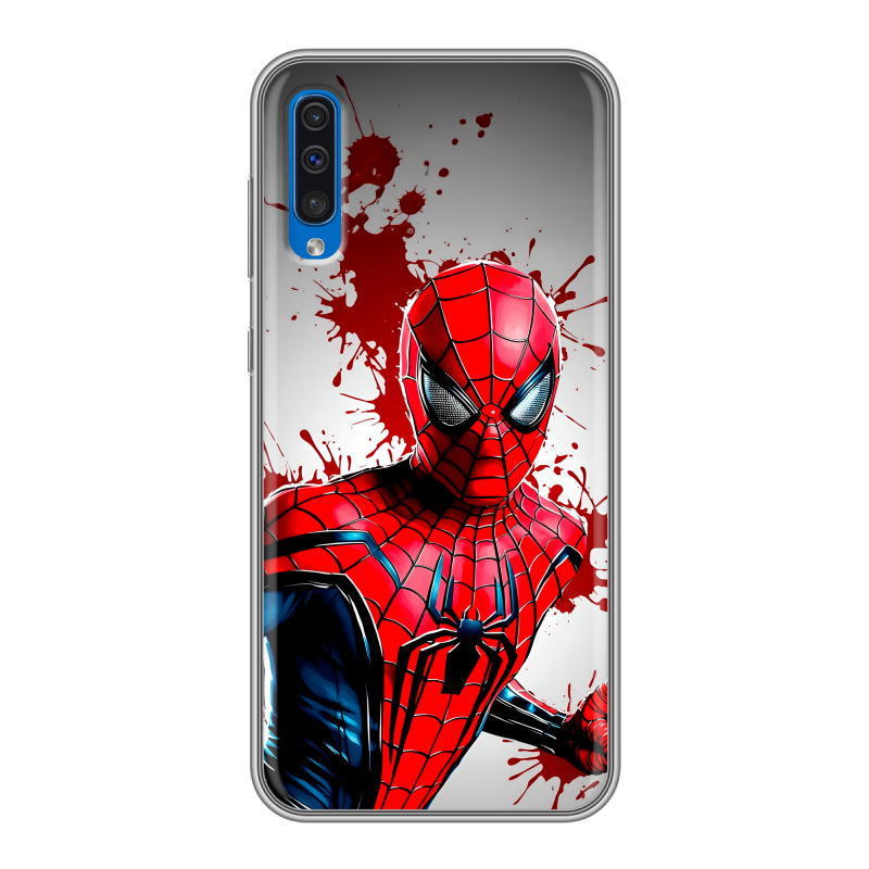 Силиконовый противоударный чехол на Samsung Galaxy A50 с принтом Spiderman Человек паук Силиконовый противоударный чехол на Samsung Galaxy A50 с принтом Spiderman Человек паук