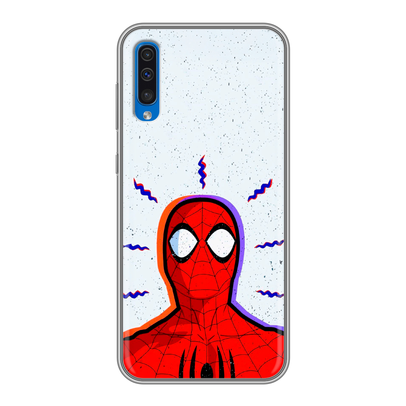 Силиконовый противоударный чехол на Samsung Galaxy A50 с принтом Spiderman Человек паук Силиконовый противоударный чехол на Samsung Galaxy A50 с принтом Spiderman Человек паук