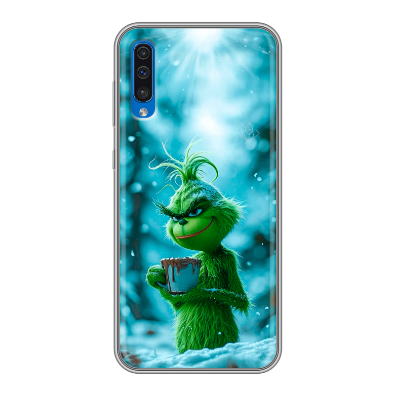 Силиконовый чехол на Samsung Galaxy A50 с принтом Новый год гринч Силиконовый чехол на Samsung Galaxy A50 с принтом Новый год гринч