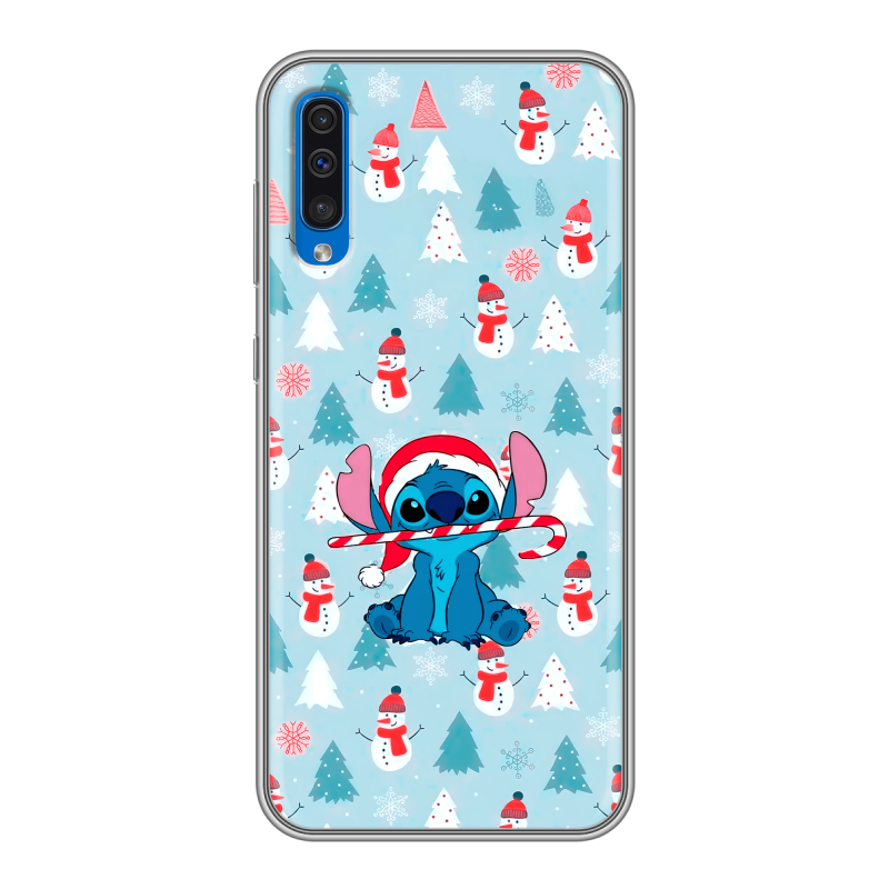 Силиконовый чехол на Samsung Galaxy A50 с принтом Стич Новый год Силиконовый чехол на Samsung Galaxy A50 с принтом Стич Новый год