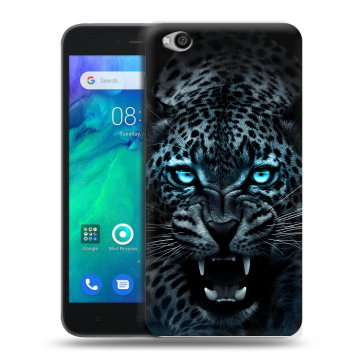 Силиконовый чехол на Xiaomi RedMi Go с принтом Темный леопард Силиконовый чехол на Xiaomi RedMi Go с принтом Темный леопард