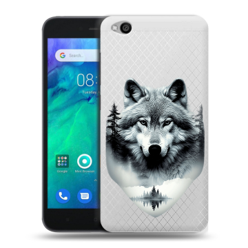 Силиконовый чехол на Xiaomi RedMi Go с принтом Волк в лесу Силиконовый чехол на Xiaomi RedMi Go с принтом Волк в лесу