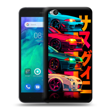 Силиконовый чехол на Xiaomi RedMi Go с принтом Гоночные машины