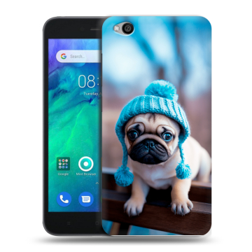 Силиконовый чехол на Xiaomi RedMi Go с принтом Мопс в шапке Силиконовый чехол на Xiaomi RedMi Go с принтом Мопс в шапке