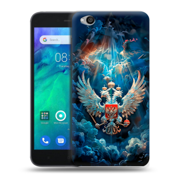 Силиконовый чехол на Xiaomi RedMi Go с принтом Герб флаг России Силиконовый чехол на Xiaomi RedMi Go с принтом Герб флаг России