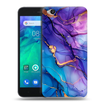 Силиконовый чехол на Xiaomi RedMi Go с принтом синий мрамор Силиконовый чехол на Xiaomi RedMi Go с принтом синий мрамор