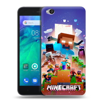 Силиконовый чехол на Xiaomi RedMi Go с принтом Майнкрафт Minecraft Силиконовый чехол на Xiaomi RedMi Go с принтом Майнкрафт Minecraft