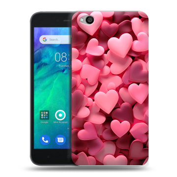Силиконовый чехол на Xiaomi RedMi Go с принтом розовые сердечки Силиконовый чехол на Xiaomi RedMi Go с принтом розовые сердечки