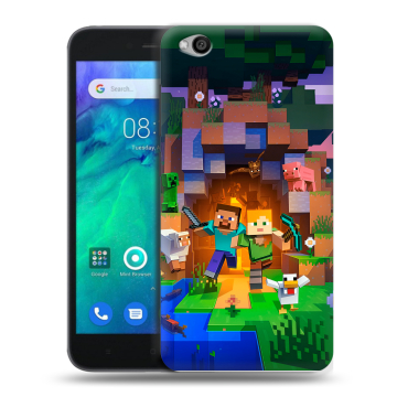 Силиконовый чехол на Xiaomi RedMi Go с принтом Майнкрафт Minecraft Силиконовый чехол на Xiaomi RedMi Go с принтом Майнкрафт Minecraft