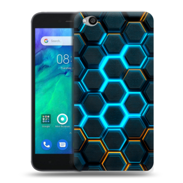 Силиконовый чехол на Xiaomi RedMi Go с принтом Неоновые соты Силиконовый чехол на Xiaomi RedMi Go с принтом Неоновые соты