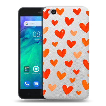 Силиконовый чехол на Xiaomi RedMi Go с принтом Сердечки Силиконовый чехол на Xiaomi RedMi Go с принтом Сердечки