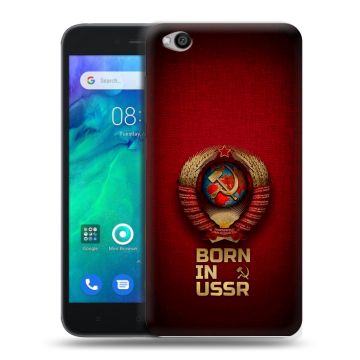 Силиконовый чехол на Xiaomi RedMi Go с принтом Флаг Герб СССР