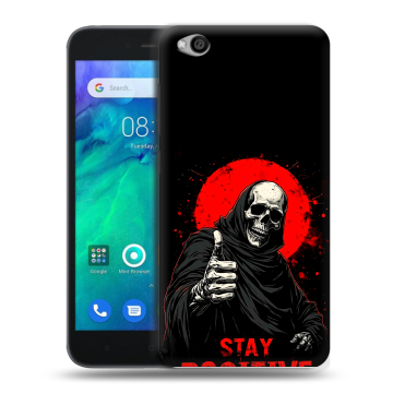 Силиконовый чехол на Xiaomi RedMi Go с принтом смешной скелет