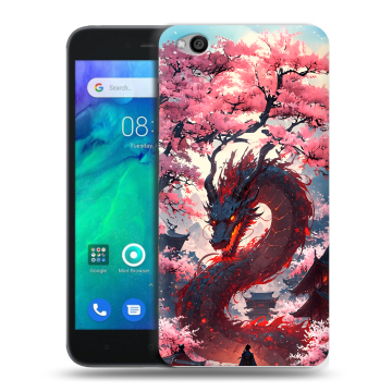 Силиконовый чехол на Xiaomi RedMi Go с принтом Дракон Японский