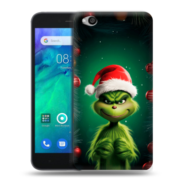 Силиконовый чехол на Xiaomi RedMi Go с принтом Гринч Новый год Рождество