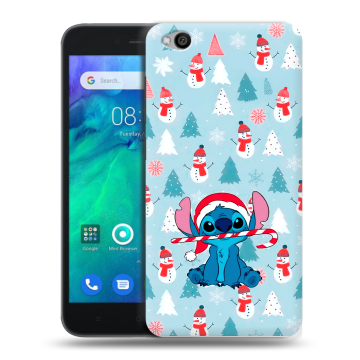 Силиконовый чехол на Xiaomi RedMi Go с принтом Стич Новый год