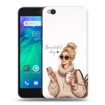Силиконовый чехол на Xiaomi RedMi Go с принтом женский