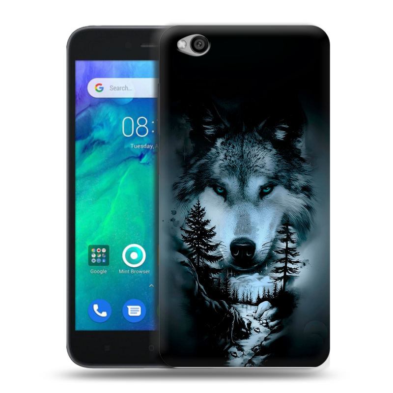 Силиконовый чехол на Xiaomi RedMi Go с принтом Лесной волк Силиконовый чехол на Xiaomi RedMi Go с принтом Лесной волк