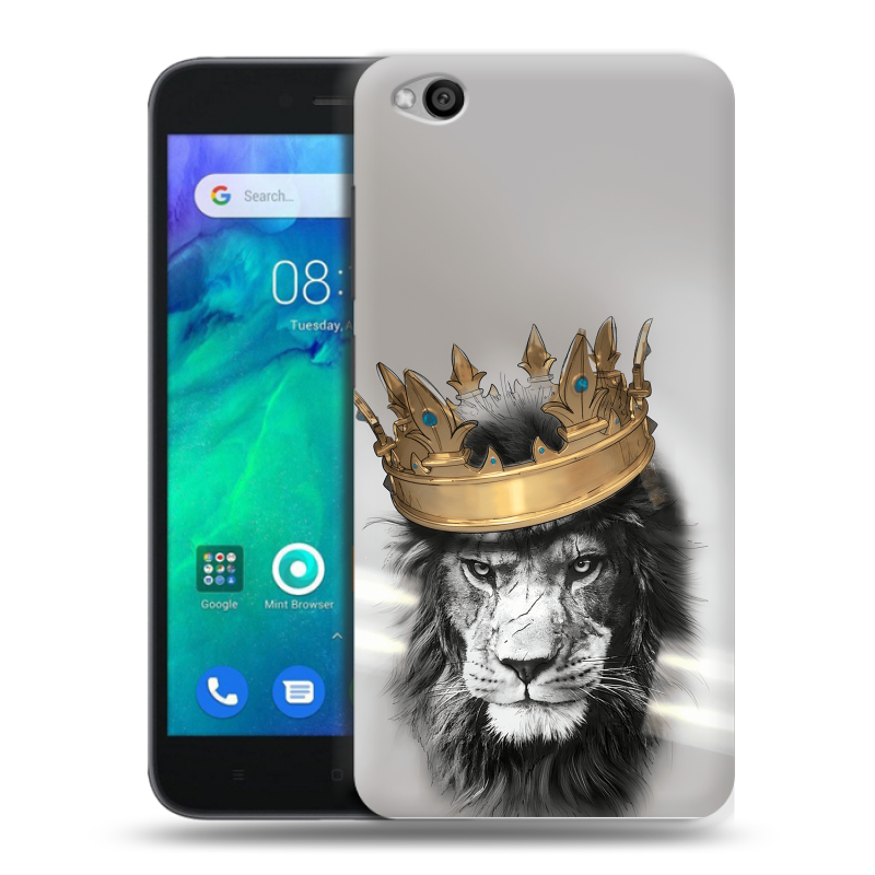 Пластиковый чехол на Xiaomi RedMi Go с принтом Лев с короной Пластиковый чехол на Xiaomi RedMi Go с принтом Лев с короной